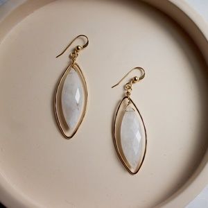Gold Fill Moonstone Marquis Earrings